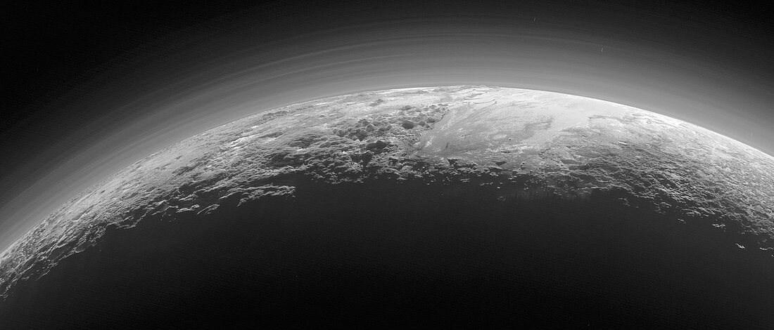 Mountains on Pluto,New Horizons image