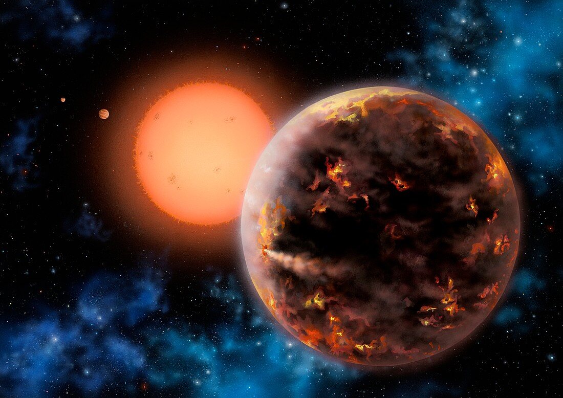 Exoplanet Gliese 876 d,illustration