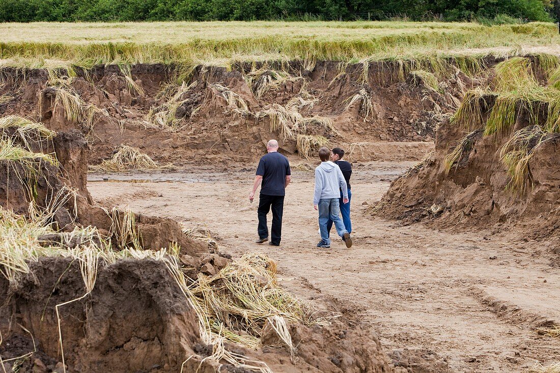 Land eroded by flooding