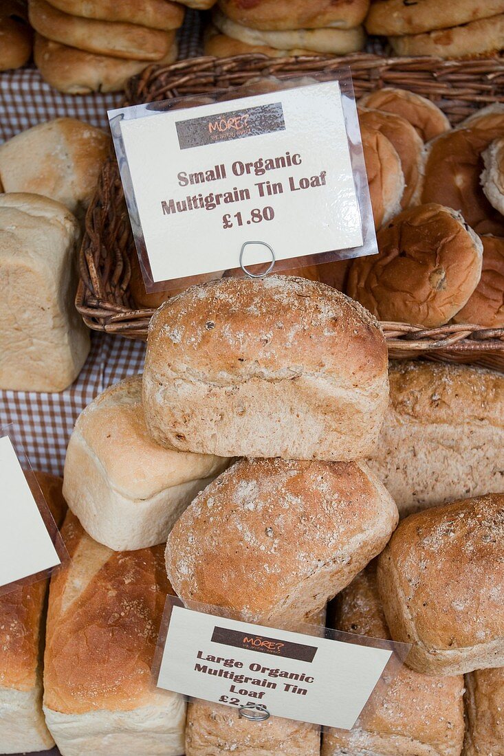 Loaves of organic bread