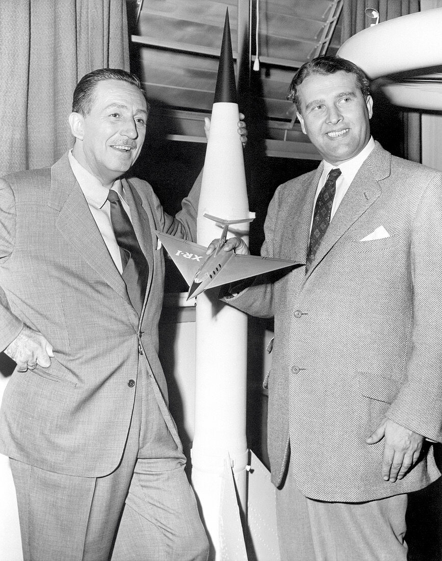 Wernher von Braun and Walt Disney