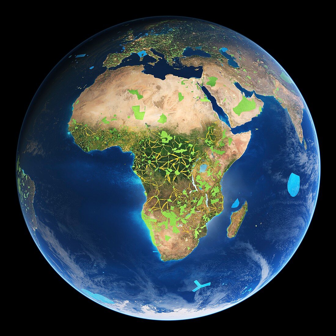Carbon corridors in central Africa