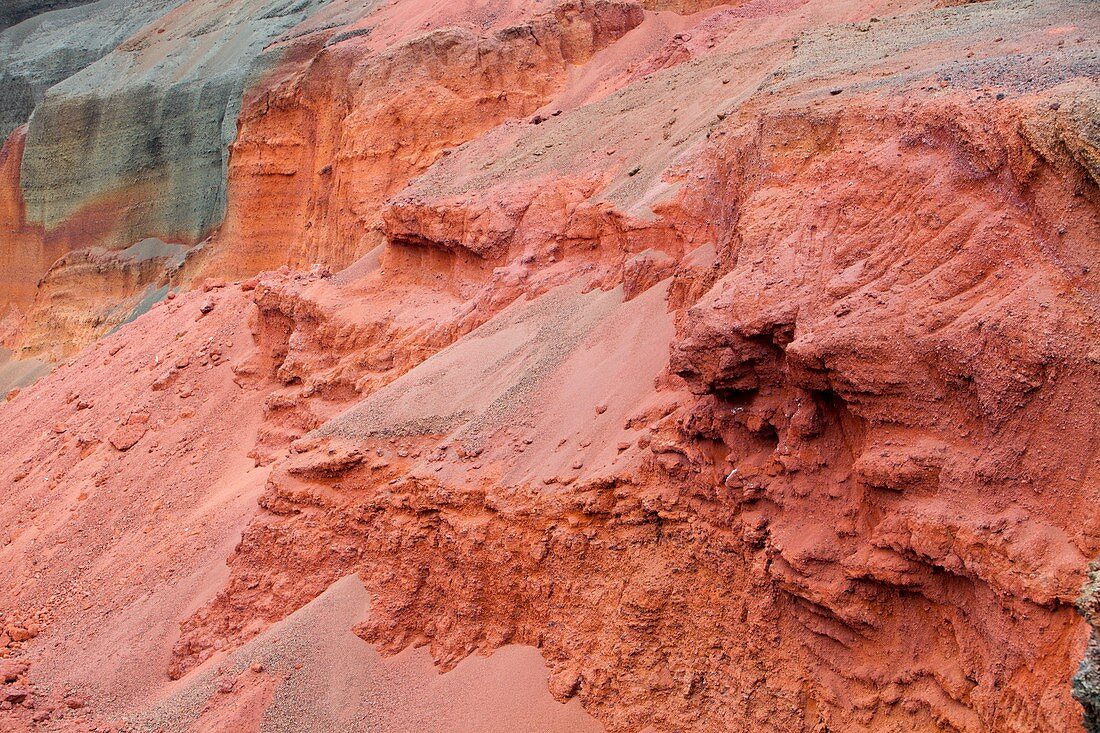 Excavating volcanic Scoria rock