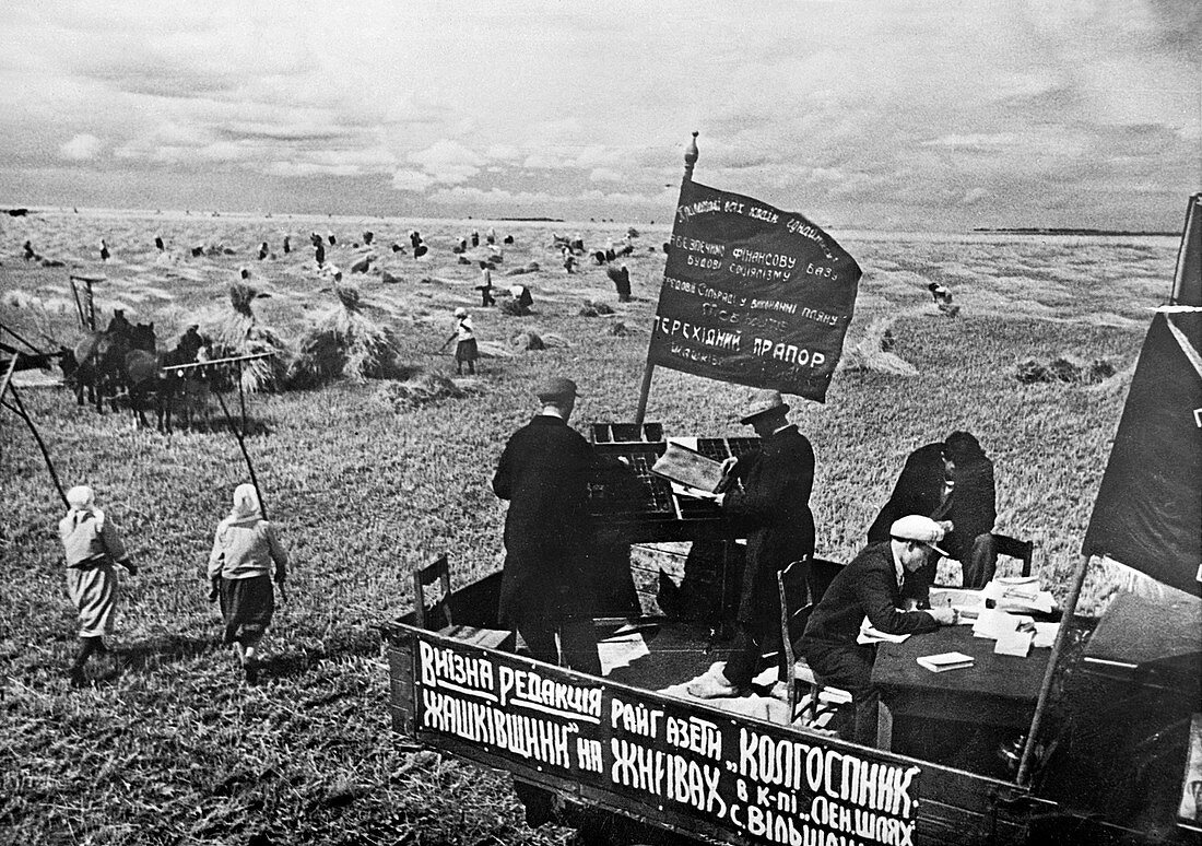 Collective farm propaganda,USSR,1933