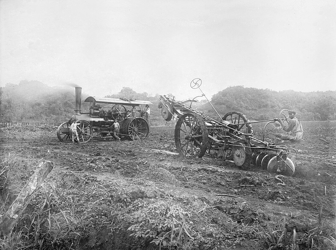 Steam ploughing machine,1910s