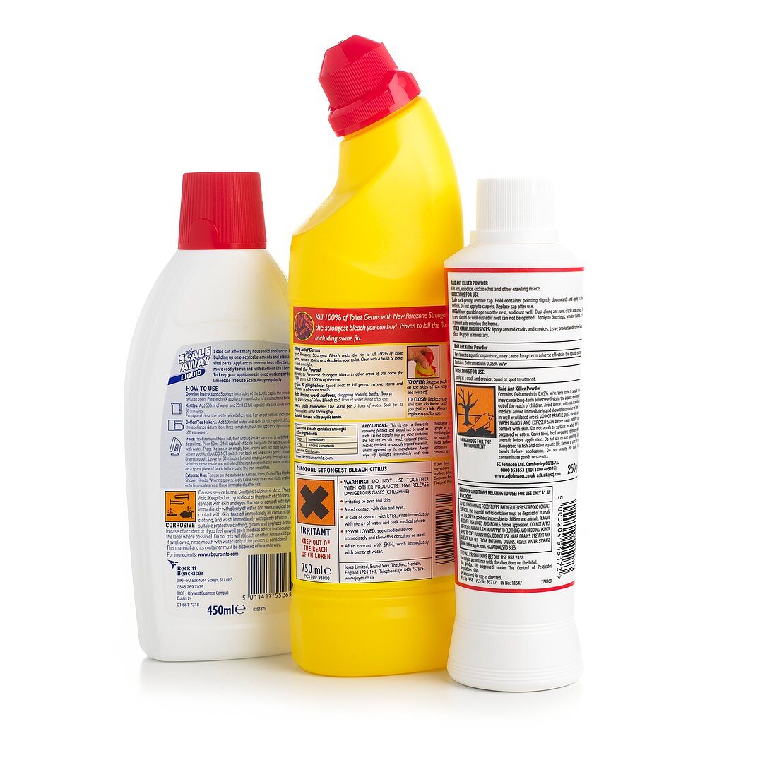 Hazardous domestic product labels