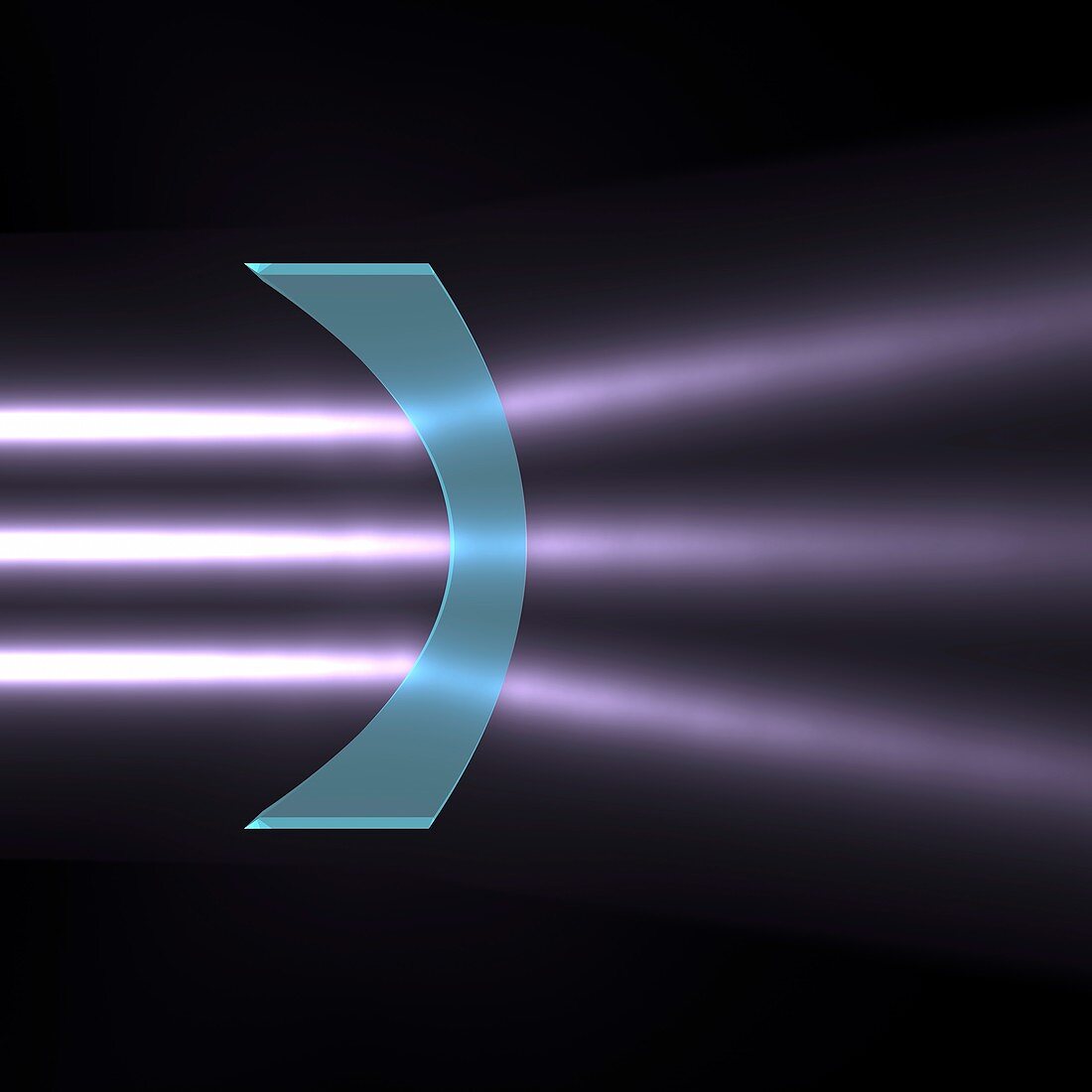 Light refraction with concave-convex lens