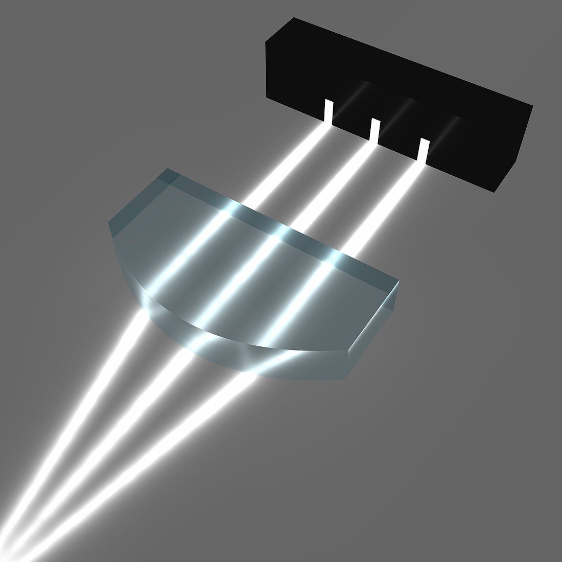 Light refraction with plano-convex lens