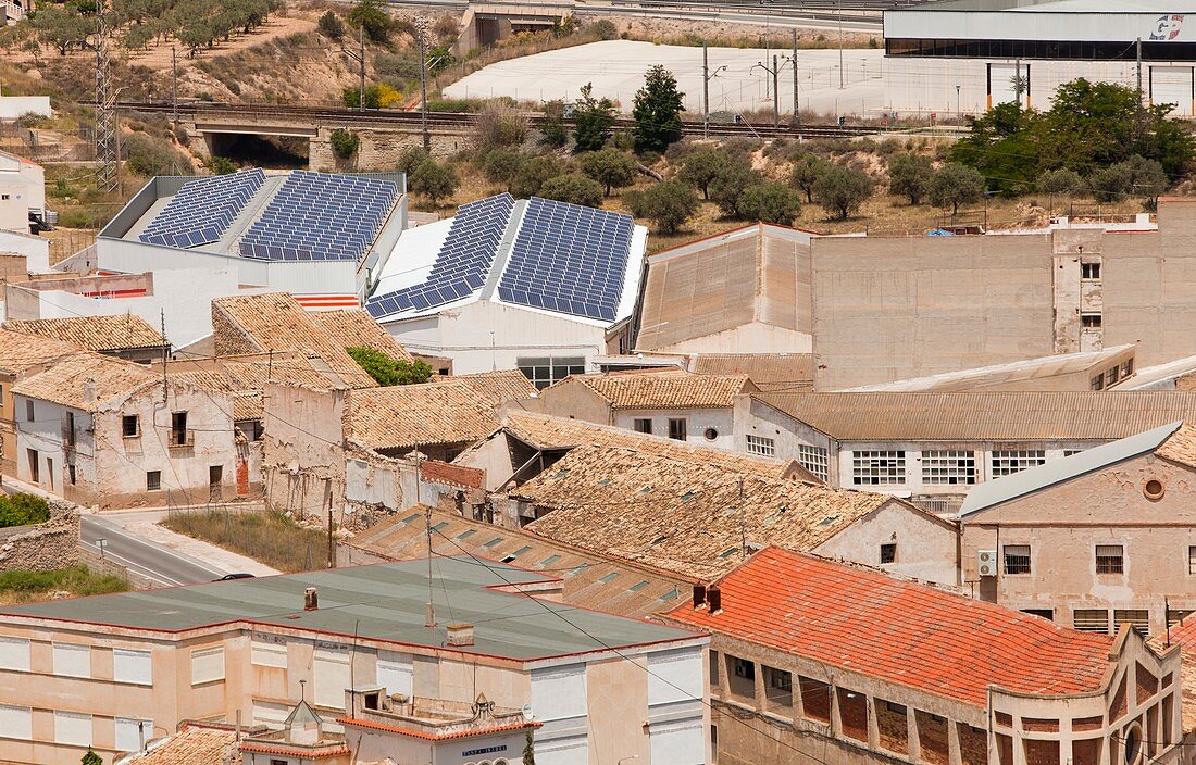 Photovoltaic panels on a roof