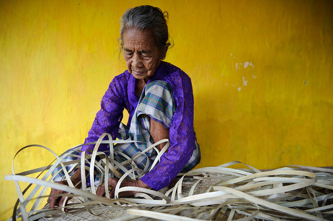 Woman weaving,Indonesia