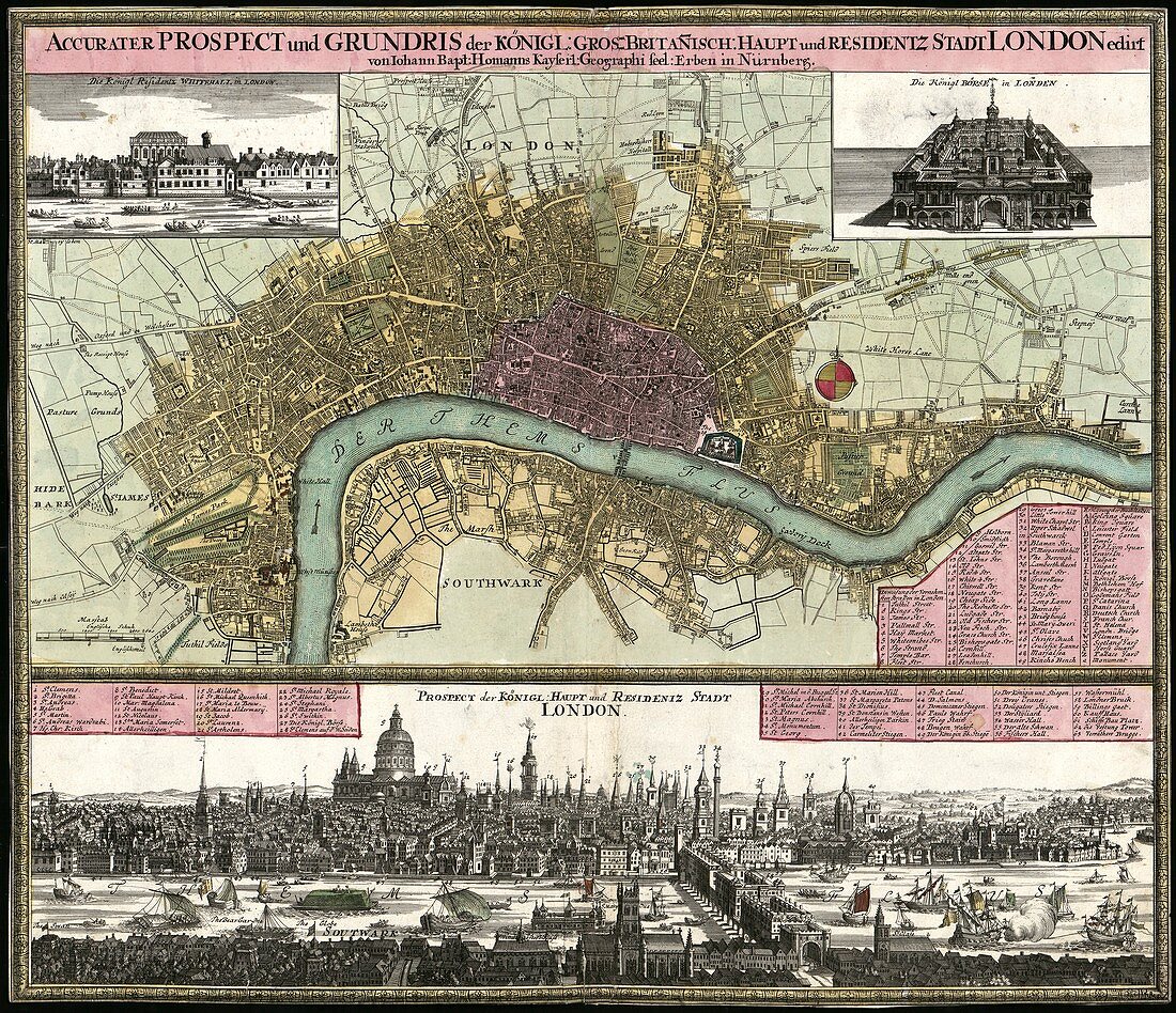 Map of London,18th century