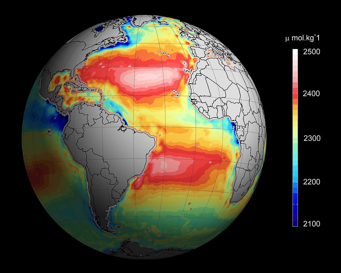 Ocean alkalinity,satellite image