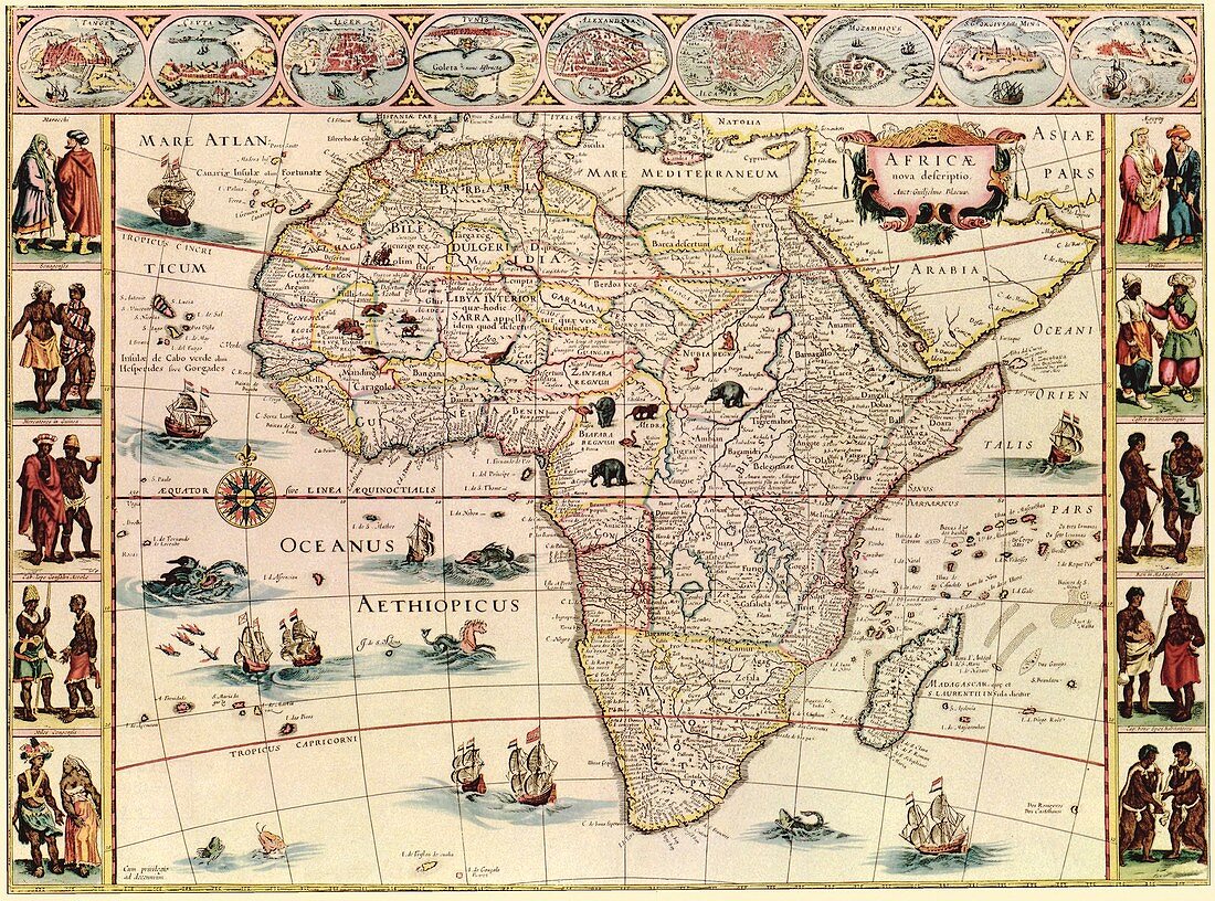 Map of Africa,17th century