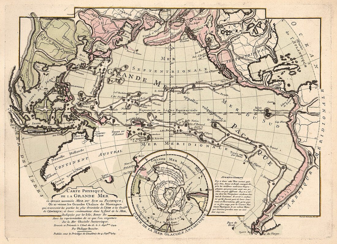 Map of the Pacific Ocean,1757