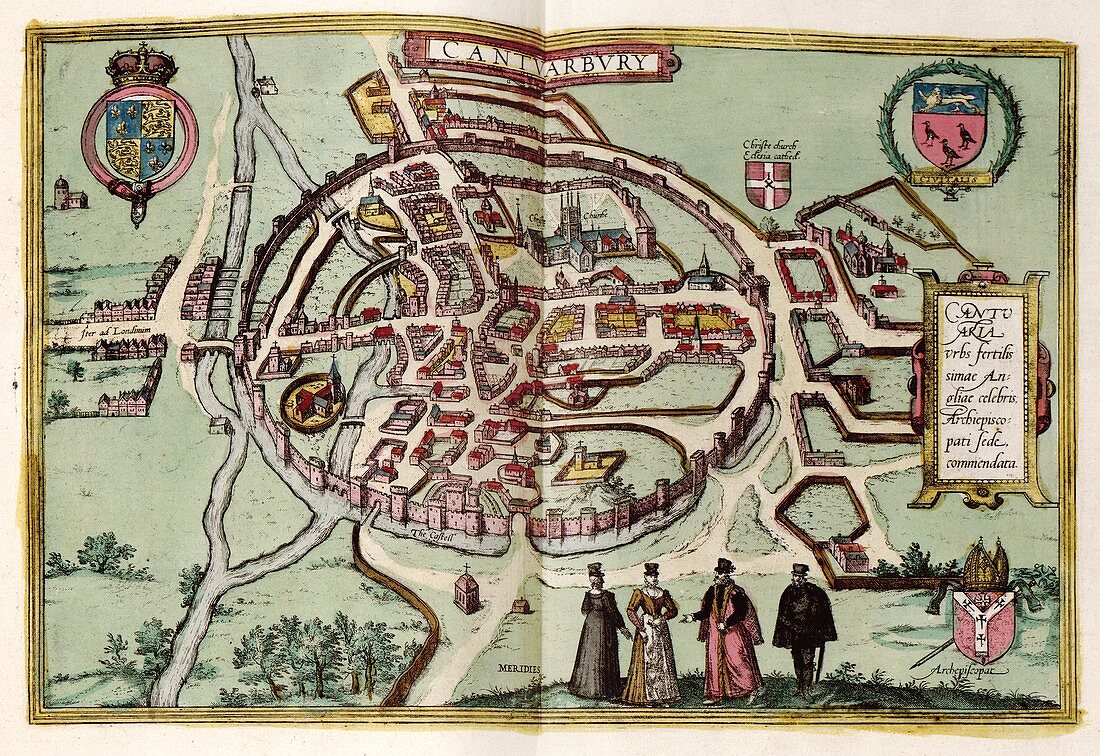 Map of Canterbury,16th century