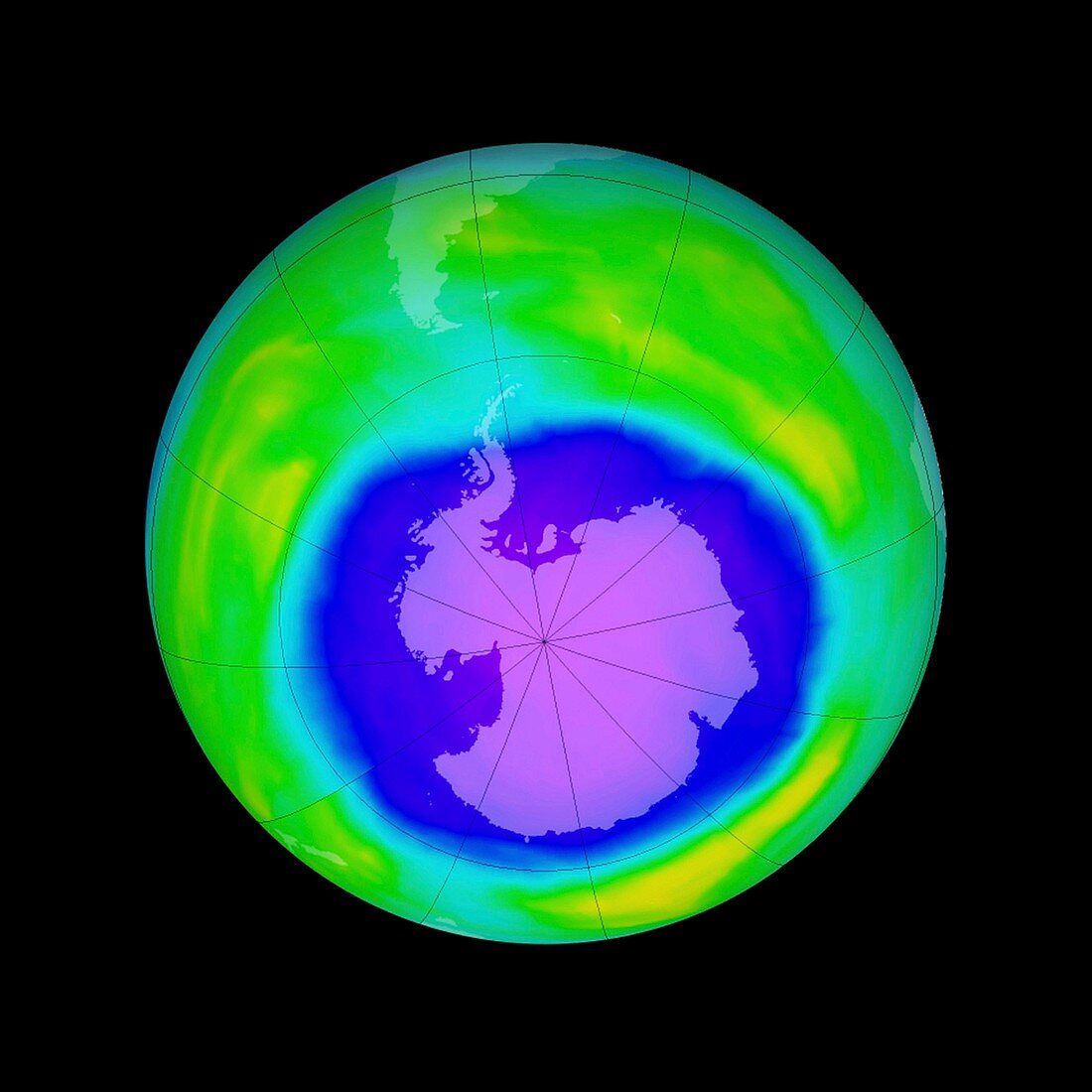 Antarctic ozone hole maximum,2015