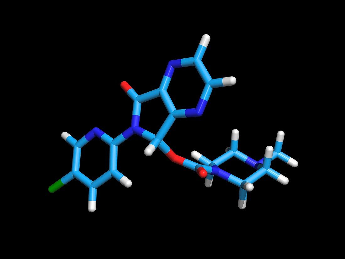 Zopiclone sleeping pill drug molecule