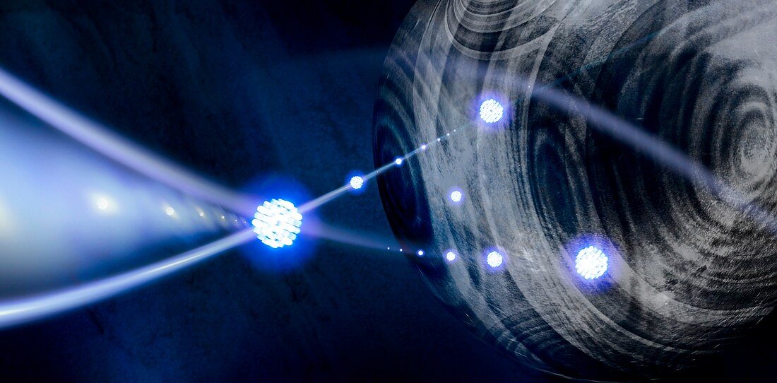 Electrons and particles,conceptual image