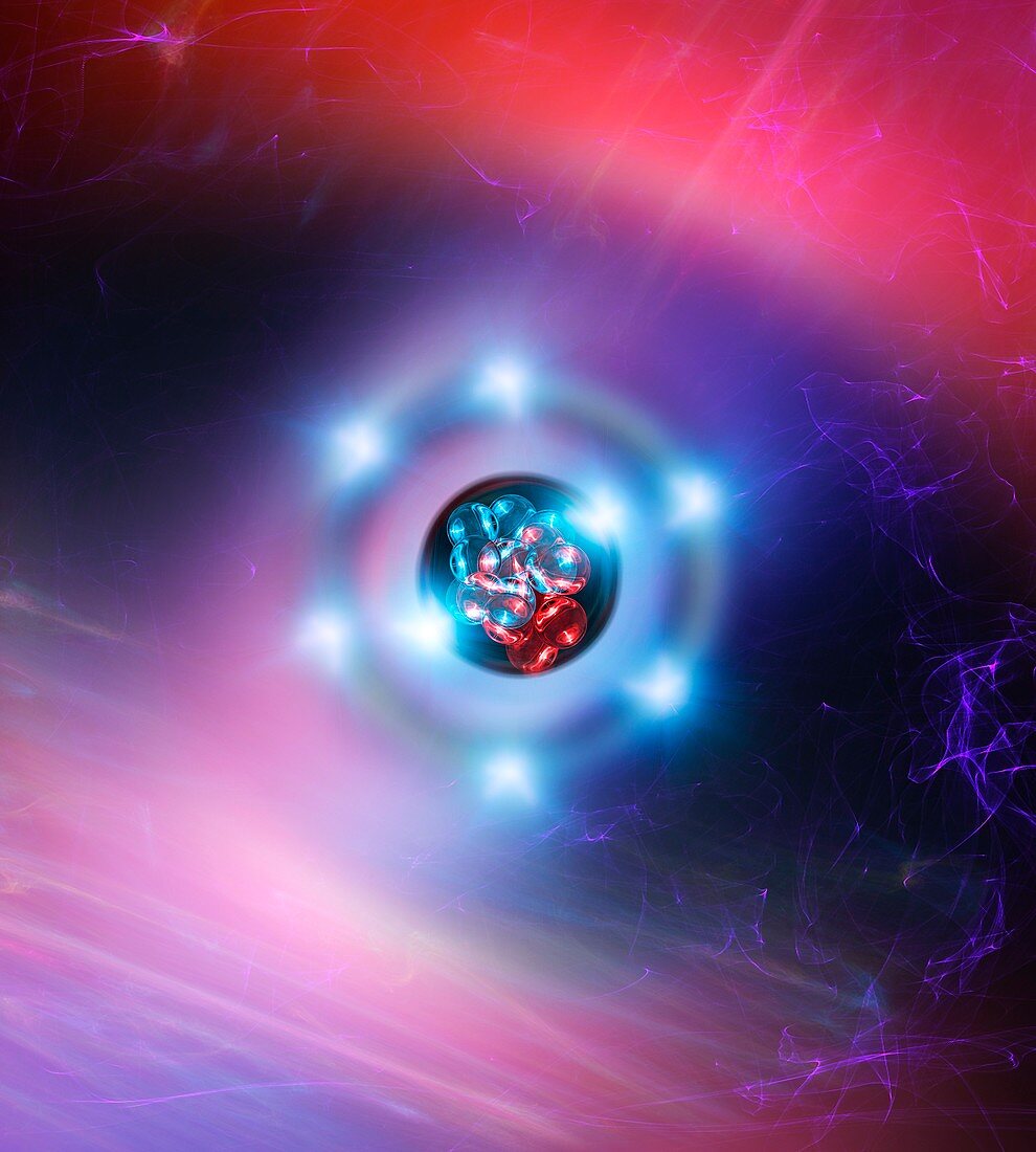 Oxygen atom,conceptual image