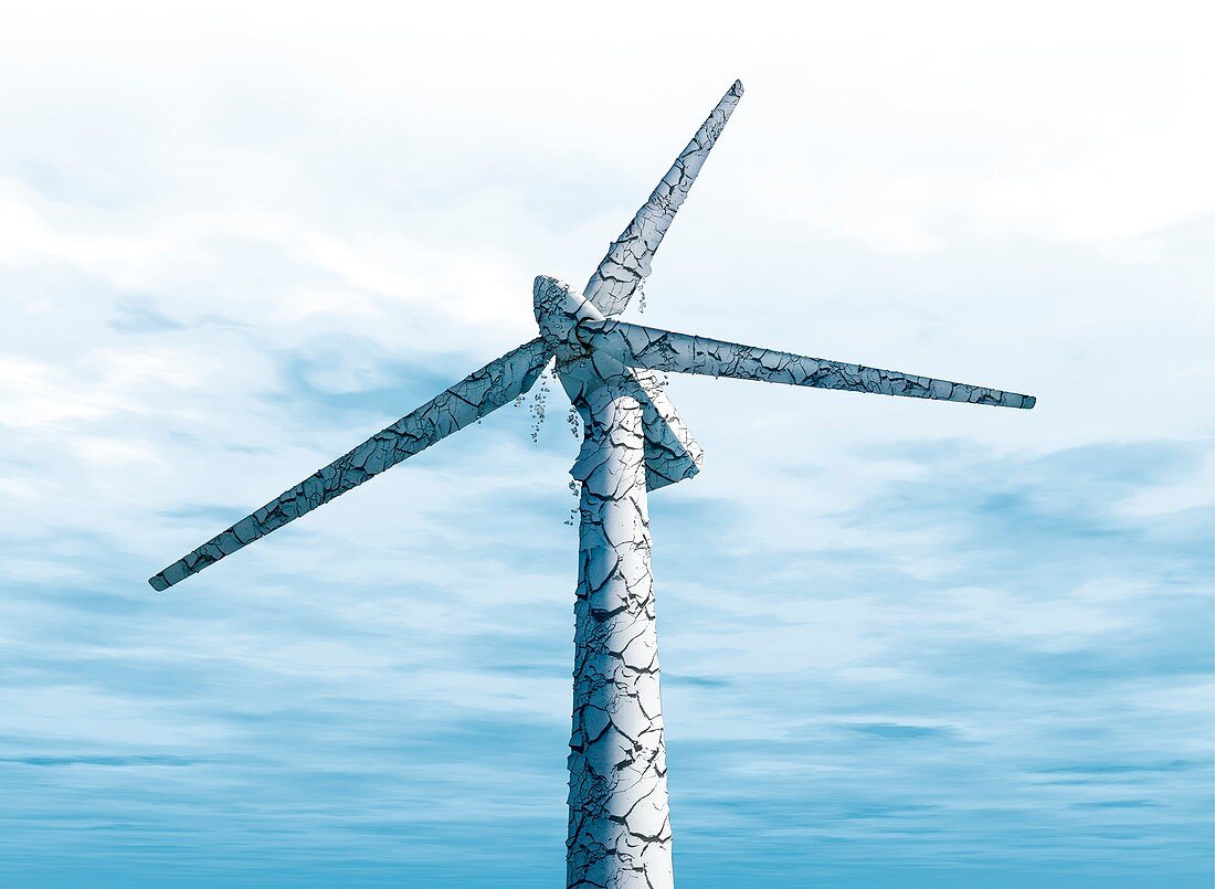 Disused wind turbine,conceptual image