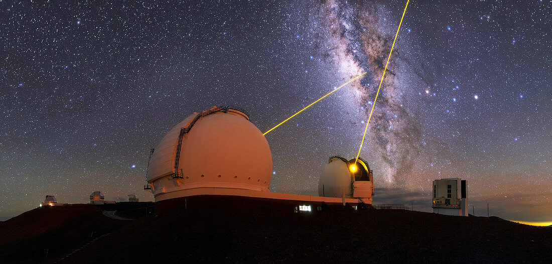 Milky Way over Mauna Kea observatories