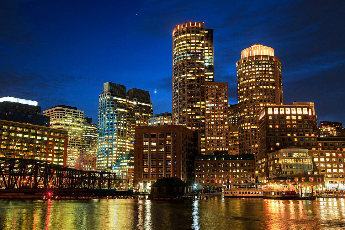 Boston,USA,at night