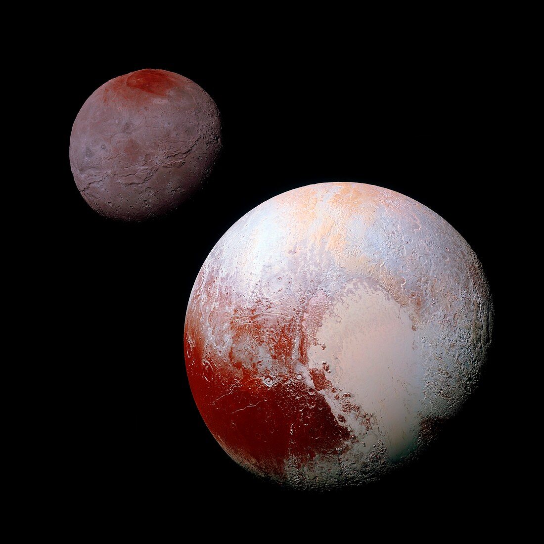 Pluto and Charon,New Horizons view