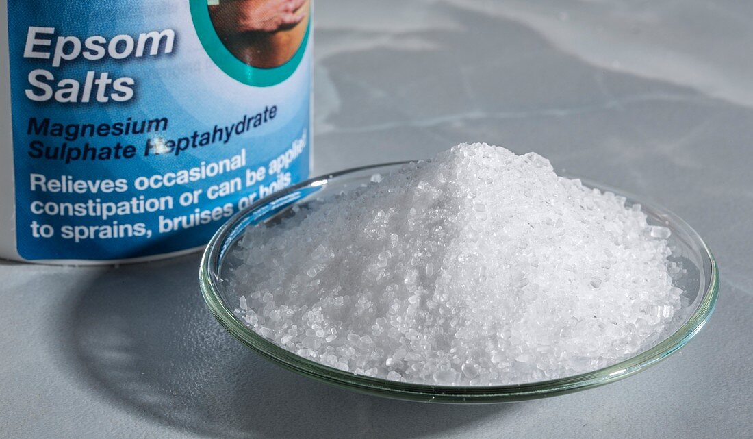 Magnesium sulfate heptahydrate crystals