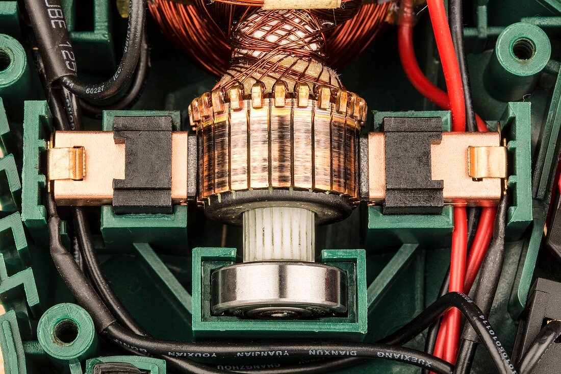 Close up of a stationary electric motor