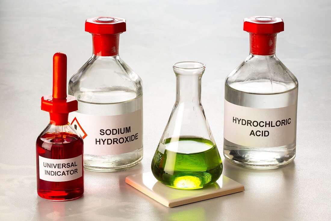 Acids react with alkalis producing a salt