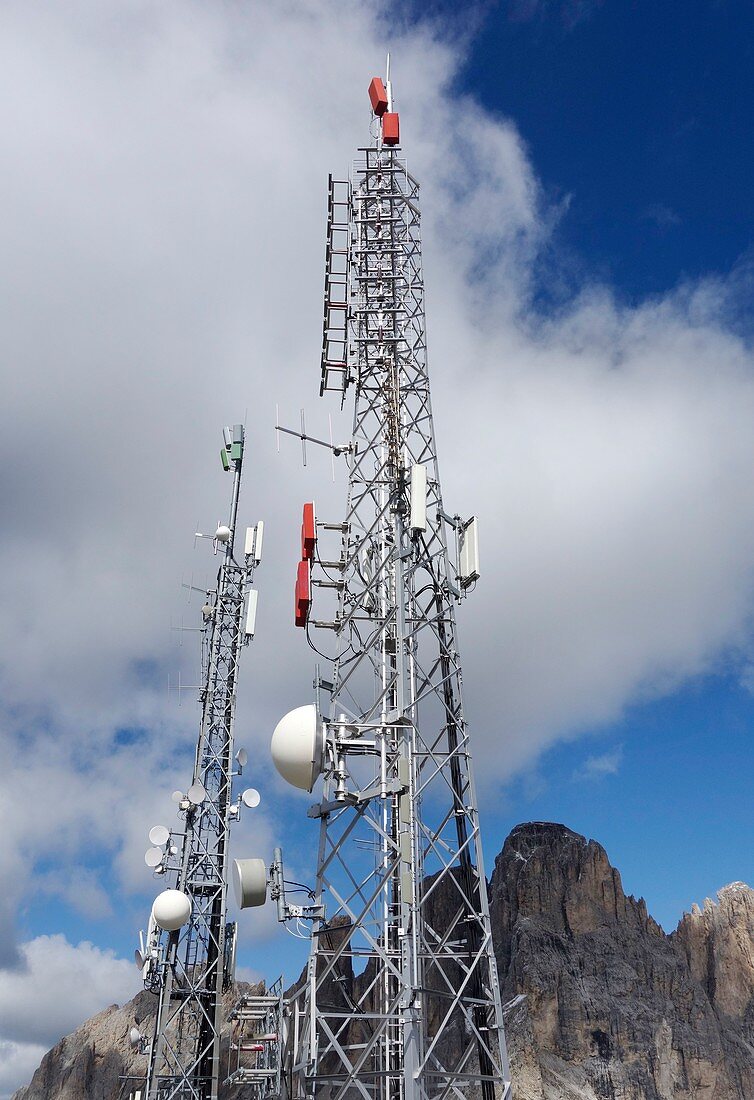 Communications masts,Dolomites,Itlay