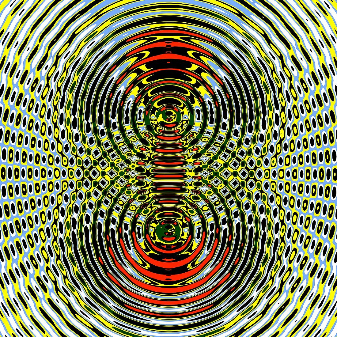 Circular wave interference,illustration