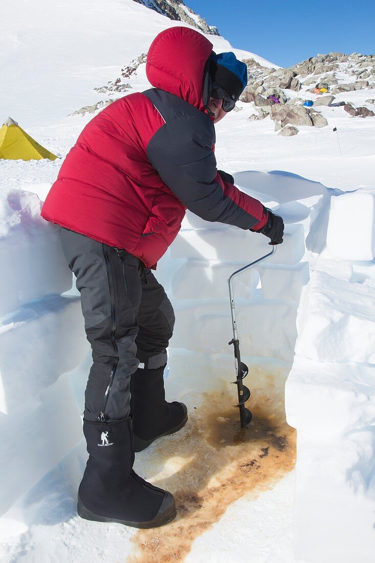 Drilling a new toilet hole,Antarctica