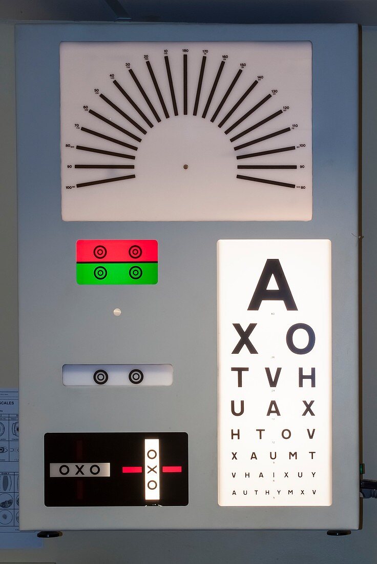 Optician's eye test light box