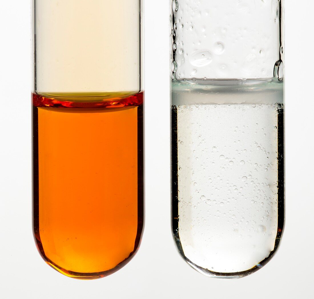 Bromine water test for alkenes