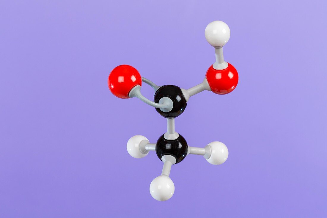 Ethanoic acid,molecular model