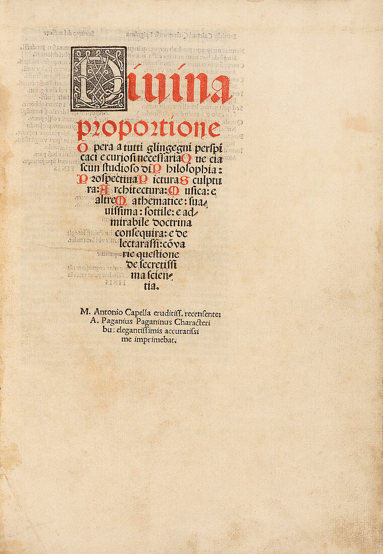 'On the Divine Proportion' (1509)