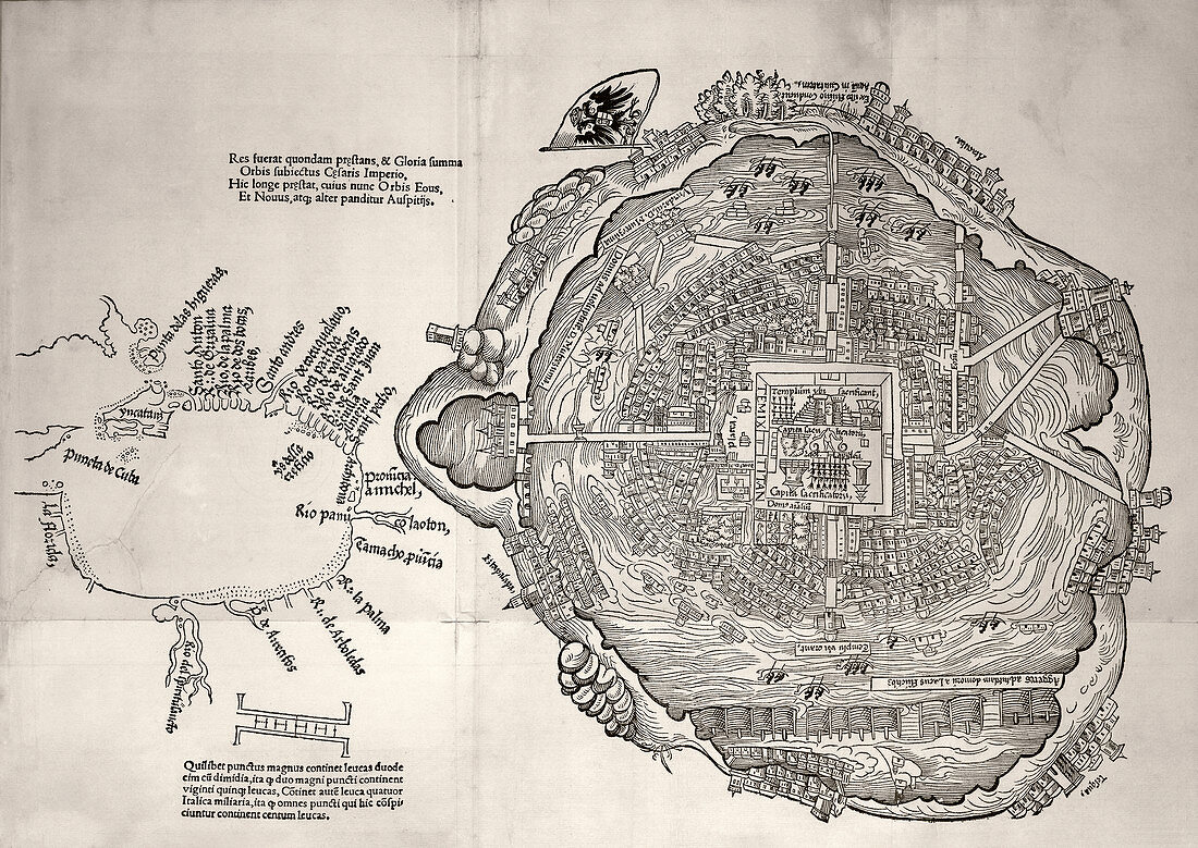 Mexico City and Gulf of Mexico,1524