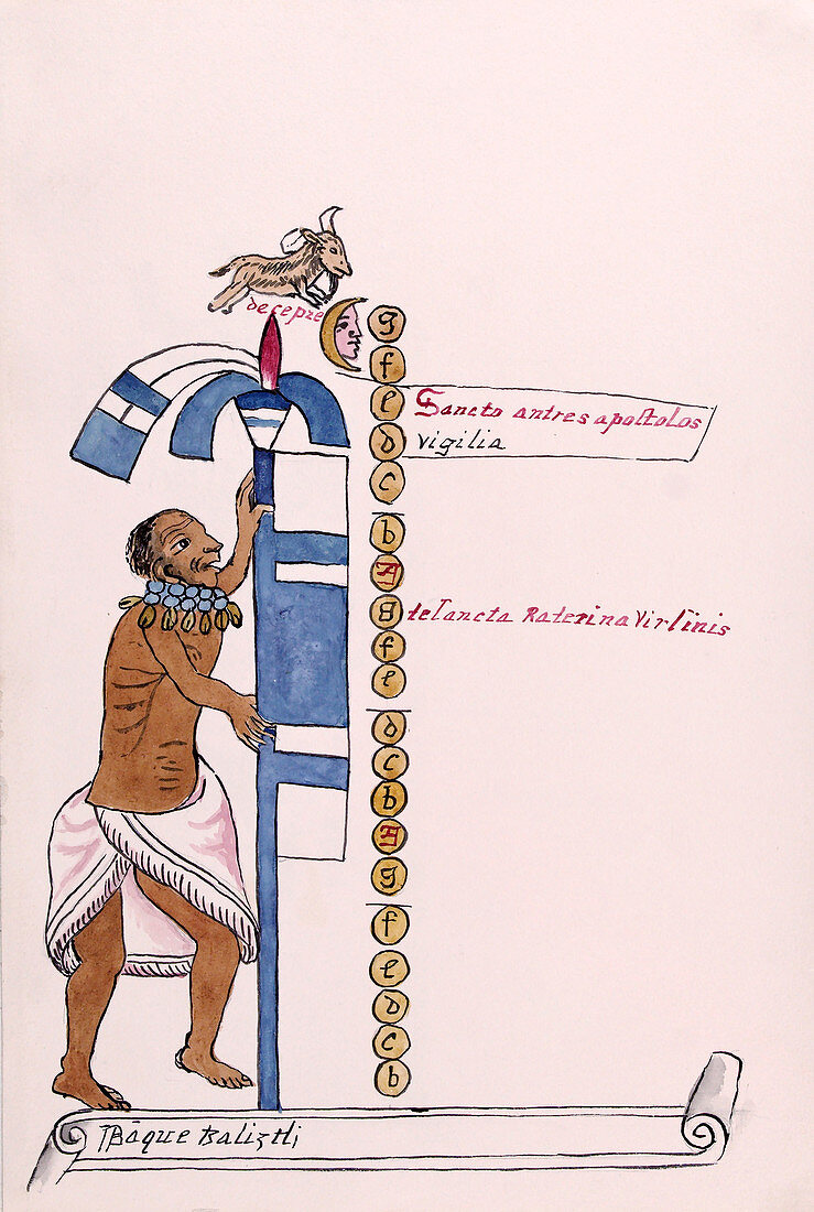 Aztec month Panquetzaliztli,16th century