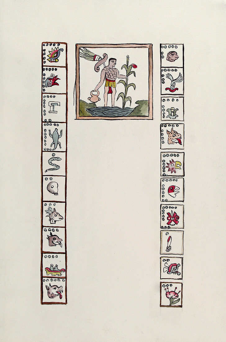 Aztec month Etzalcualiztli,16th century