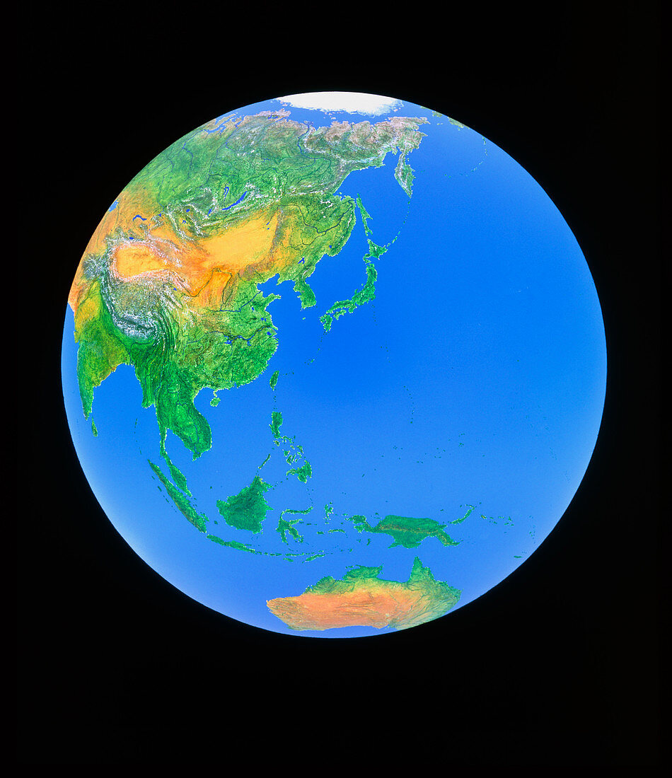 Simulated image of Asia & W.Pacific from space