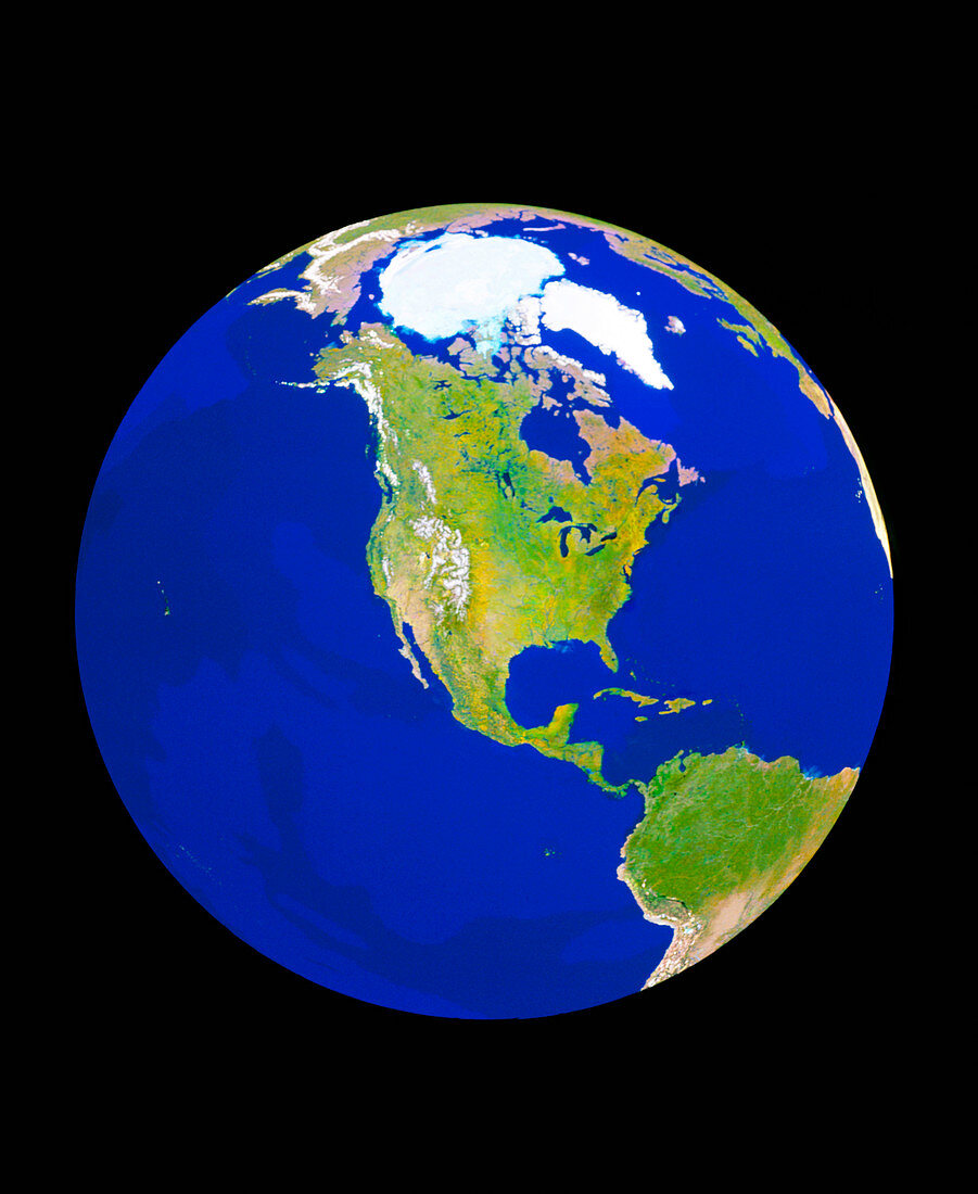 GeoSphere whole Earth centred on N.America (11/92)