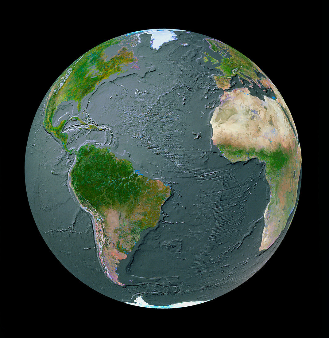 Atlantic Ocean GeoSphere with bathymetry
