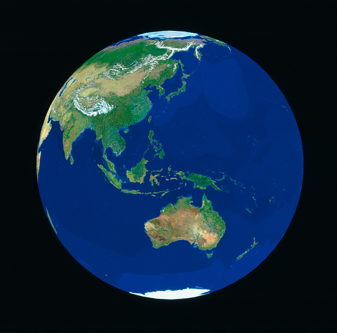 Geosphere view of Japan & Australia