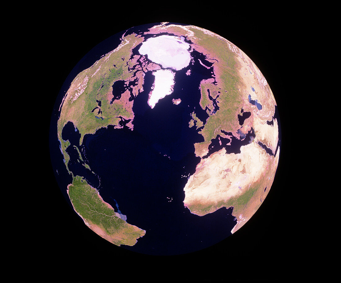 Geosphere view of north Atlantic