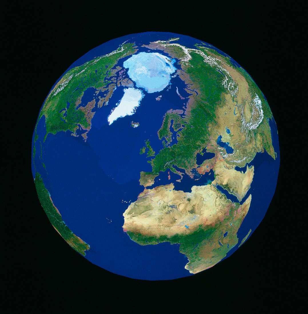Whole earth centred on Europe