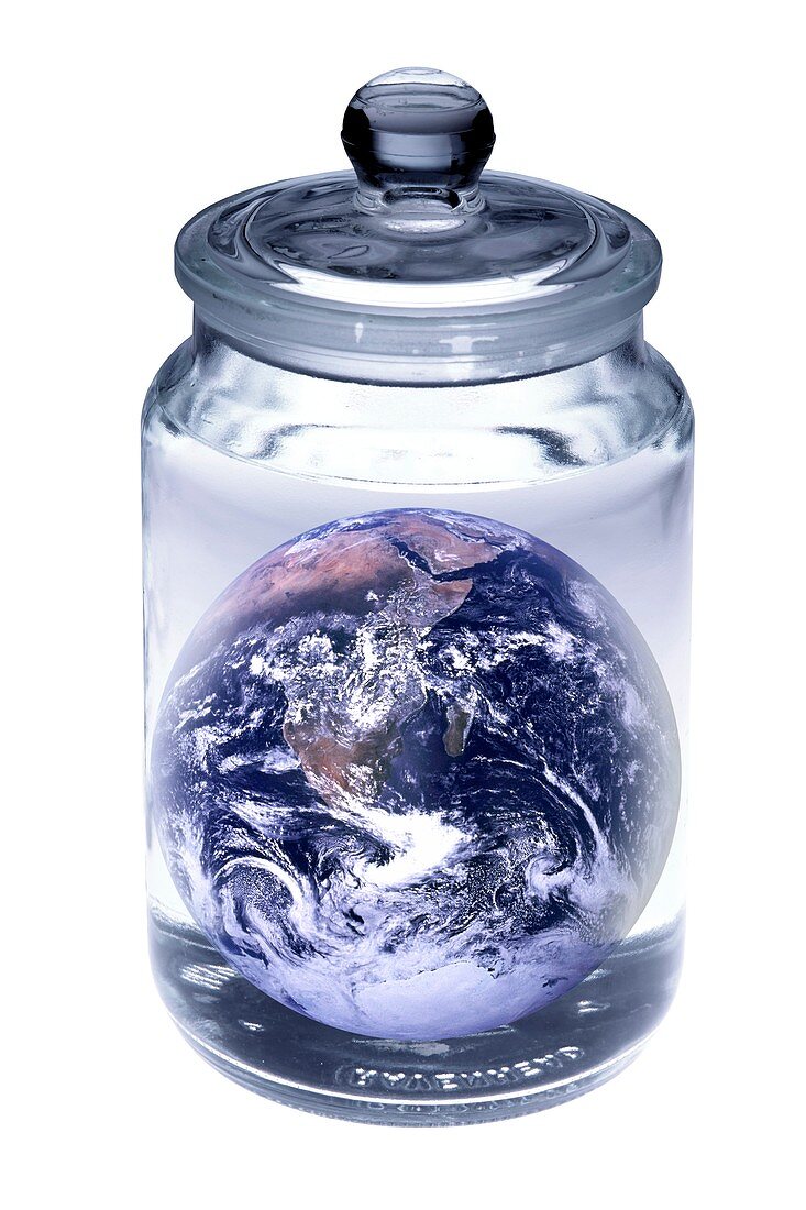 Earth in a jar,conceptual image