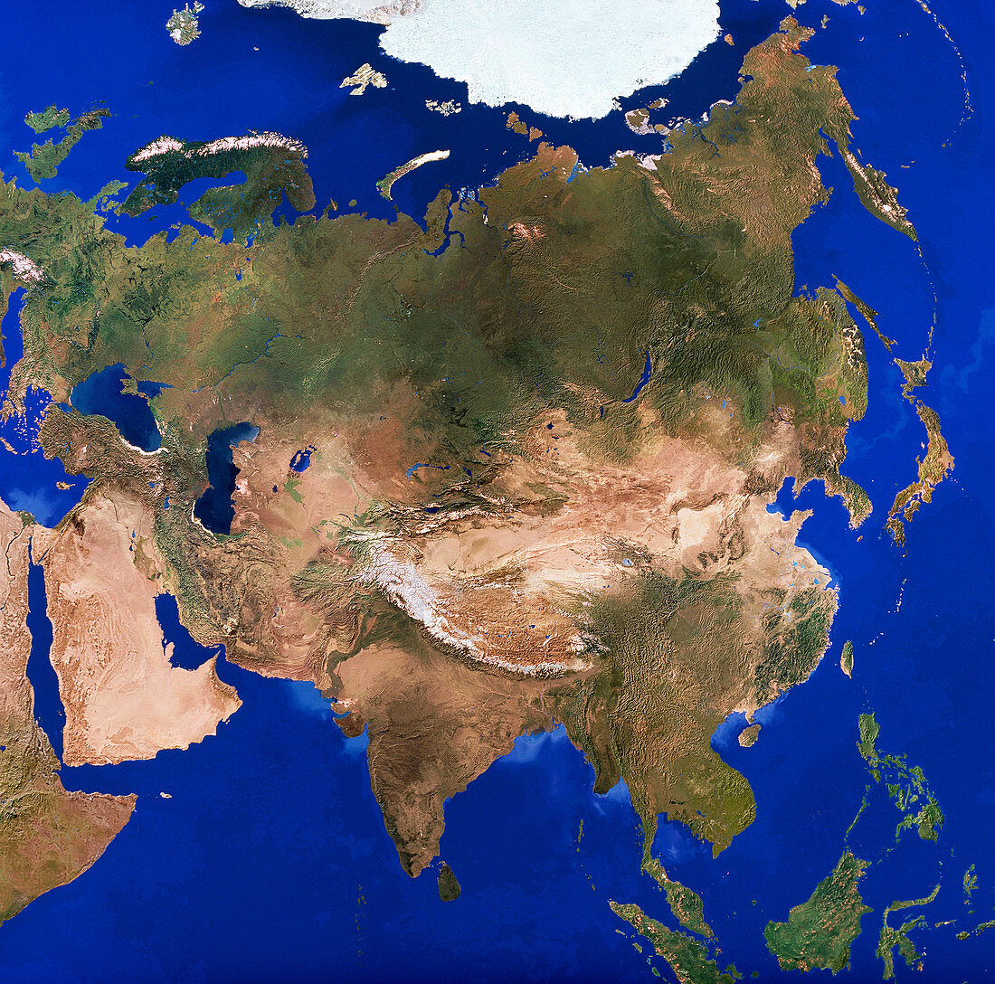 Asia satellite mosaic,1km resolution