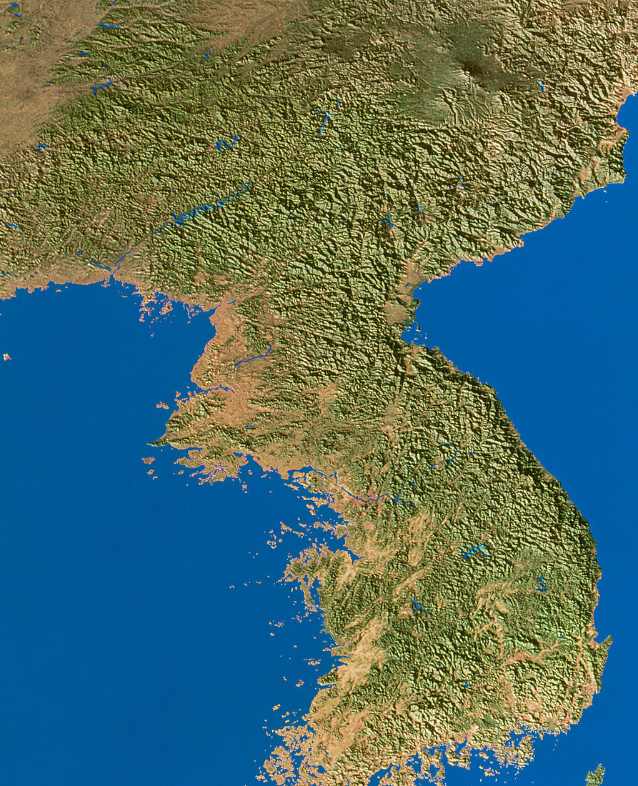 NOAA satellite mosaic of Korea (1km resolution)