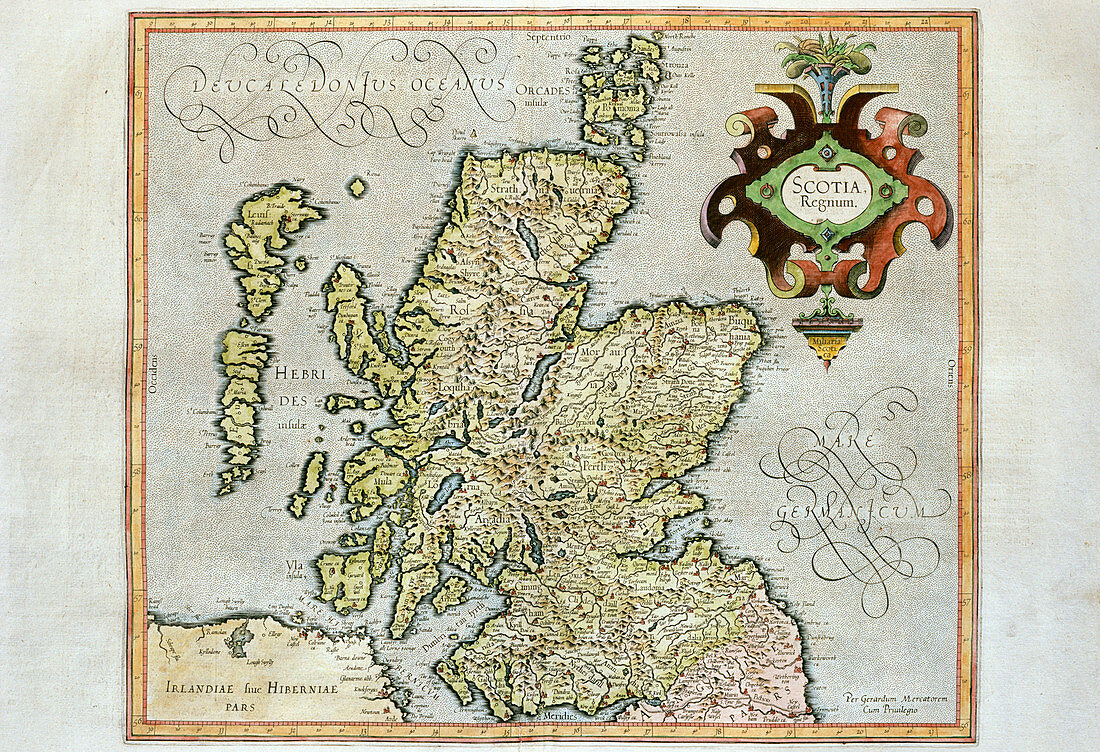 17th century map of Scotland